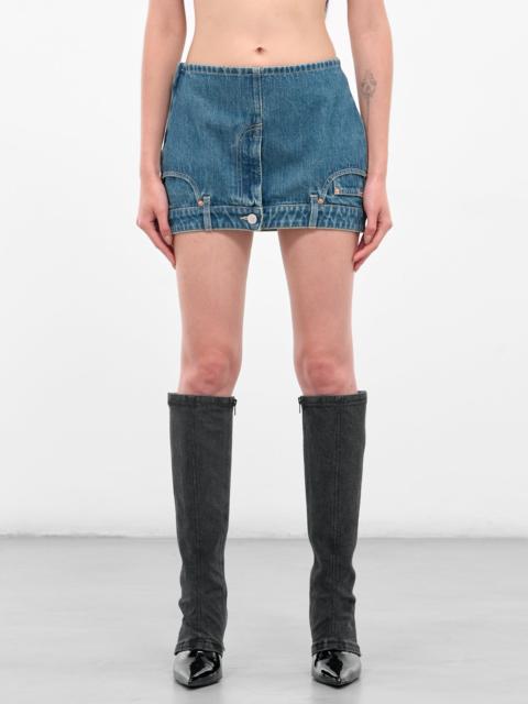 VETEMENTS Blue Upside-Down Denim Mini Skirt