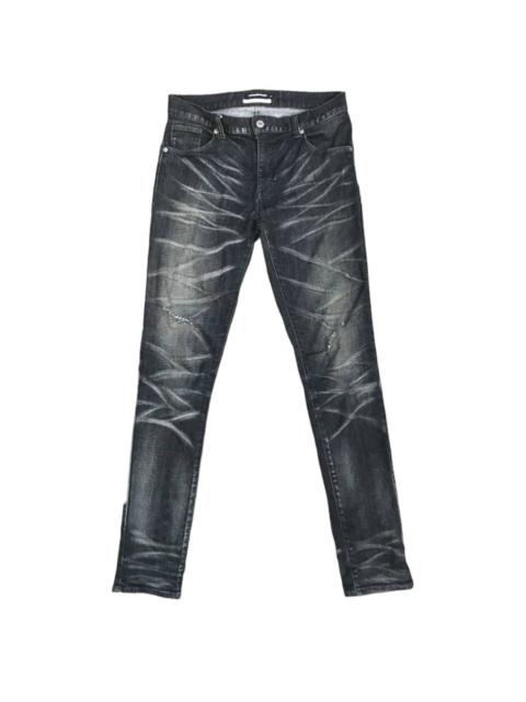 Other Designers JAPAN Semantic Design Tornado mart Herringbone Faded black wash Distressed jean Slim Lowrise