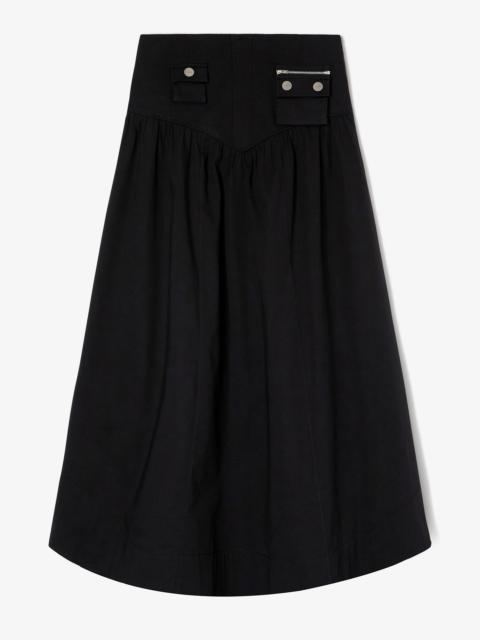 GANNI BLACK LONG COTTON SKIRT