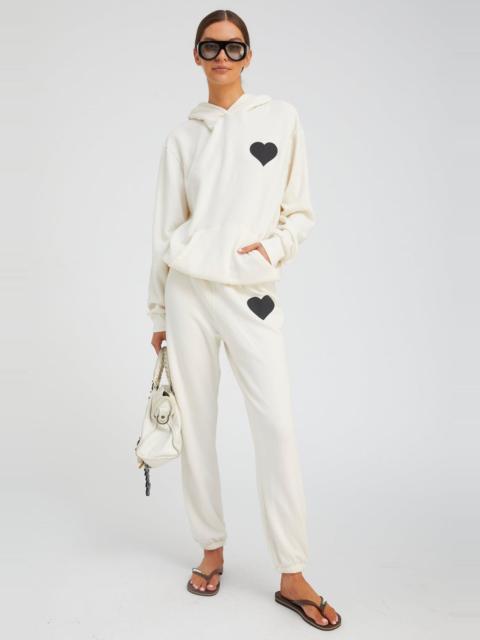SPRWMN CREME WITH BLACK HEART SWEATPANTS