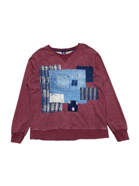 Designer - Kiriko Made Patchwork Sashiko Crewneck Sweatshirt