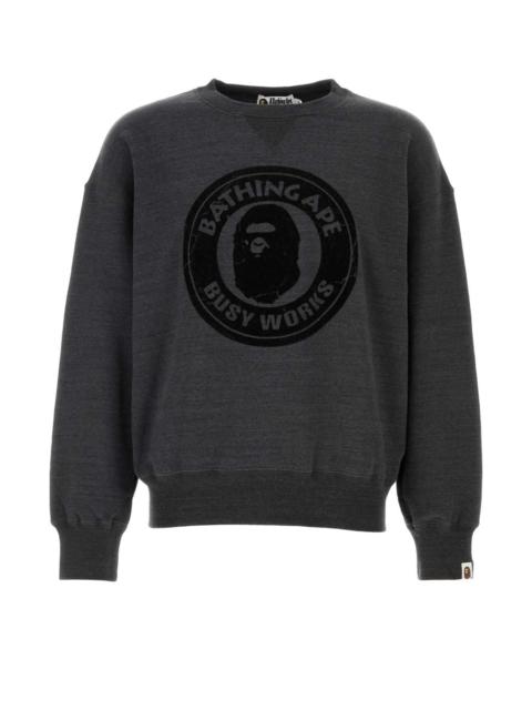 A BATHING APE® Bape Men Graphite Cotton Oversize Sweatshirt