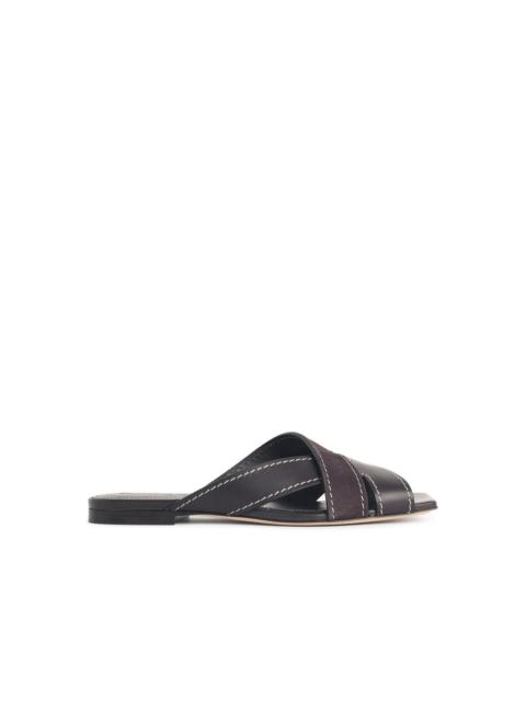 Tod's Tod's Smooth And Brown Suede Sandals Women