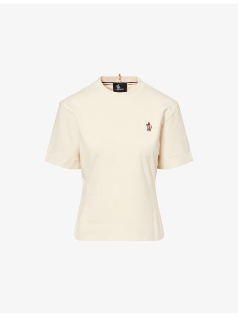 Moncler Grenoble Logo-Patch Contrast Cuff-Trim Cotton T-Shirt