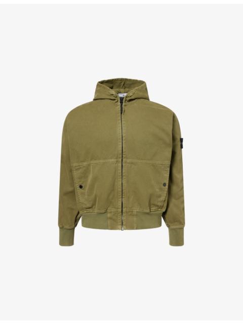 Stone Island Panama Hooded Zip-Up Cotton Jacket