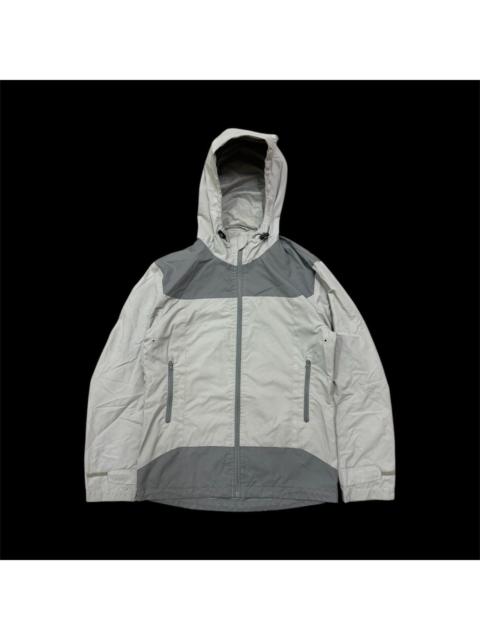 Other Designers Gu grey/silver paneled double breasted outdoor jacket hoodie