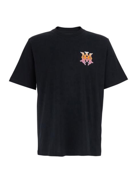 AMIRI Amiri Men Black Crew Neck T-Shirt With Print Detail On The Front And Maxi Print On The Back In Cotto