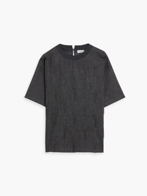 Brunello Cucinelli Bead-embellished wool top