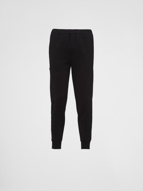 Prada Cotton fleece joggers with Re-Nylon details