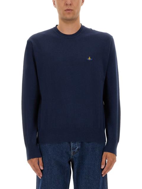 Vivienne Westwood COTTON AND CASHMERE ALEX SWEATER WITH LOGO