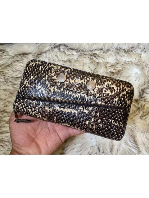 Alexander McQueen Authentic Alexander McQueen Python Leather Embossed Zippy