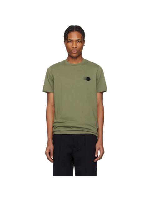 Moncler Green Faded Logo Motif Cotton T-shirt