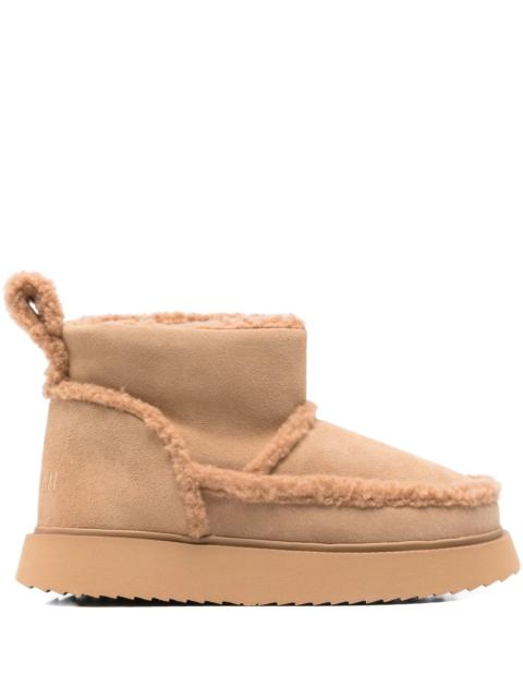 INUIKII shearling-trim ankle boots