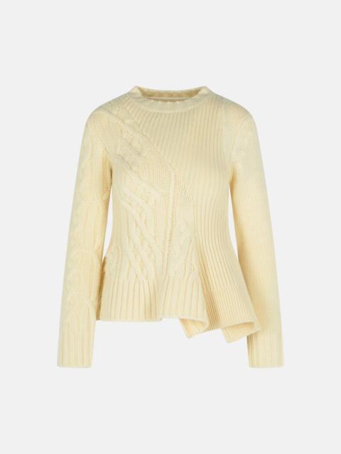 sacai IVORY WOOL SWEATER