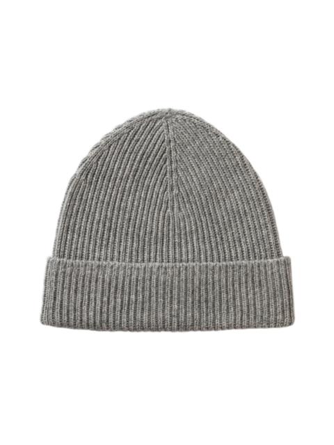 Johnstons of Elgin Ribbed Grey Cashmere Beanie