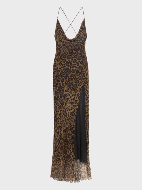 Blumarine LONG DRESS IN PRINTED CREPONNE