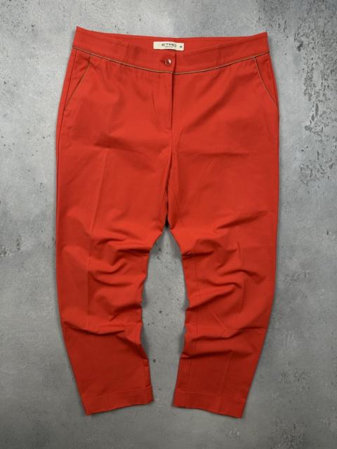 Etro Etro Milano Cropped Cotton Blend Tailored Trousers Italy Red