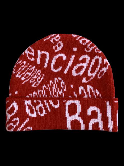 BALENCIAGA Balenciaga Wave Logo Beanie Hat