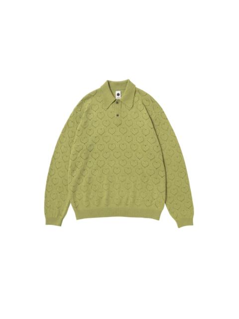 vowels vowels Eyelet Polo Sweater in Green at Nordstrom