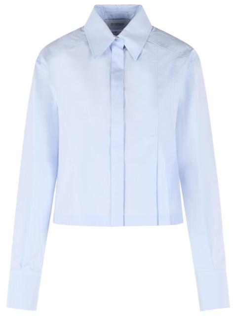 Sportmax Sportmax 'Certo' Cropped Shirt In Cotton Poplin With Light Blue Asymmetric Pleats Women