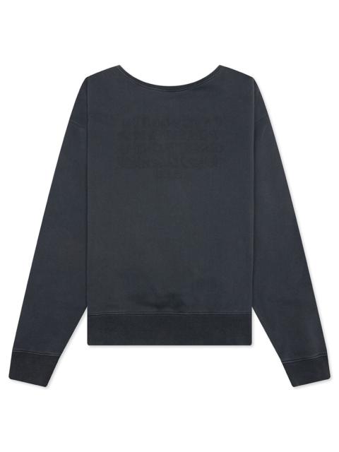 Maison Margiela REVERSE APPLICATED STITCH LOGO SWEATSHIRT - WASHED BLACK