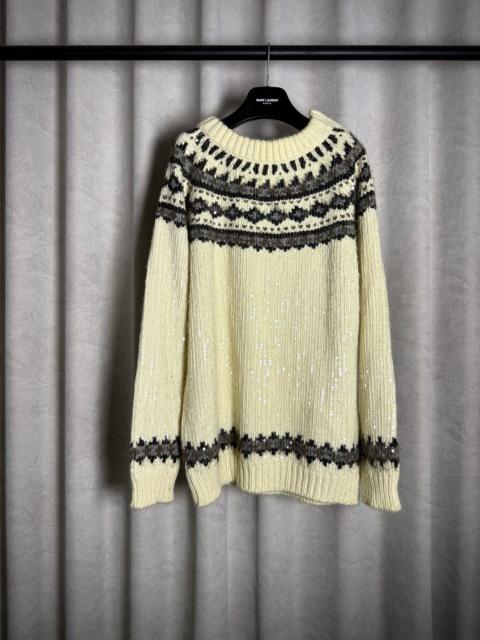 SAINT LAURENT Saint Laurent 13AW Christmas Sequin Sweater by Hedi Slimane