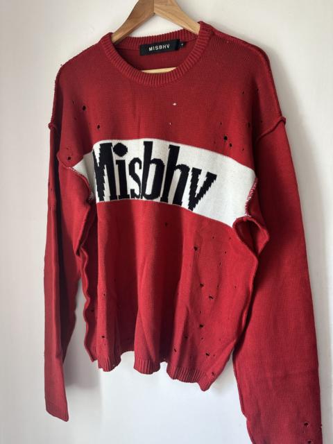 MISBHV Distressed Knitted Red Sweater