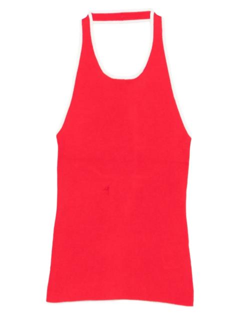 ST. AGNI Fine Line Halter Top in Red