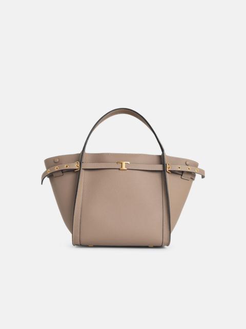 Tod's 'SHOPPING TIM' SMALL BEIGE LEATHER BAG