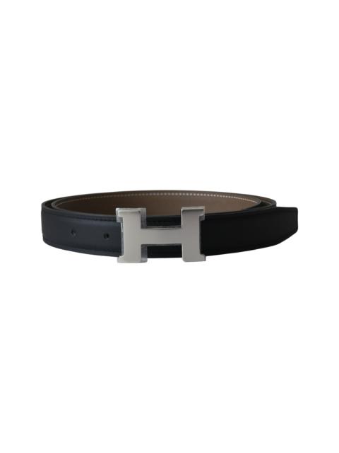 Hermès Hermes 32mm H au Carre Buckle Reversible Leather Strap Palladium Hardware Noir Etoupe