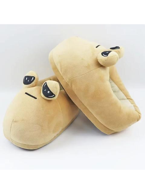 Other Designers Cute Anime My Pet Pou Alien Kawaii Brown Plush Indoor Slippers Adult Kids Warm Shoes Home