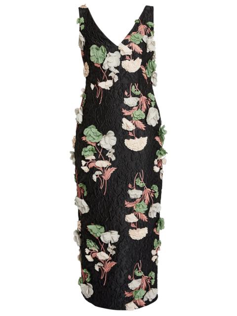 Erdem Sleeveless 3D Floral Cocktail Dress