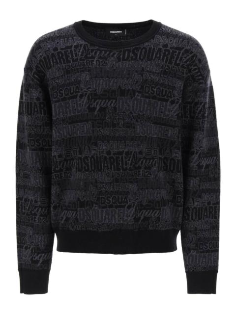 Dsquared2 Wool Sweater With Logo Lettering Motif