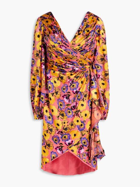 Other Designers Monika wrap-effect floral-print devoré-chiffon dress