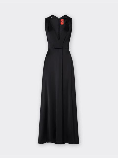 Ferrari Long dress in stretch satin twill