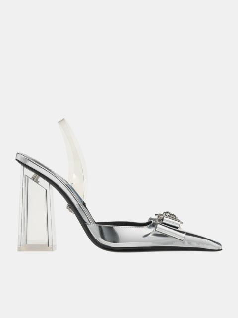 VERSACE Gianni Ribbon Metallic Pumps