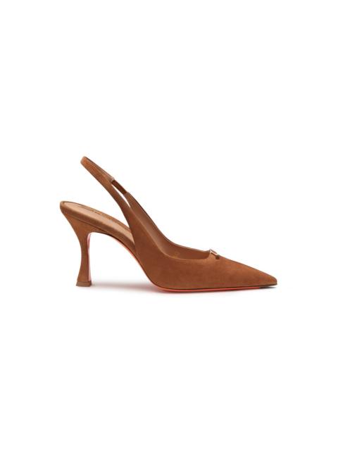 Santoni Women's brown suede high-heel slingback