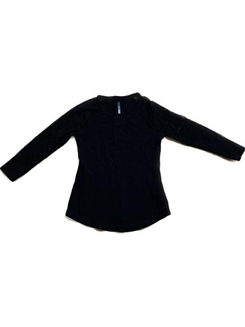 Other Designers Karen Millen Black Knit Top with Mesh Sleeves