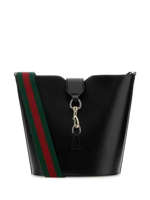 GUCCI Gucci Women Black Leather Small Bucket Bag