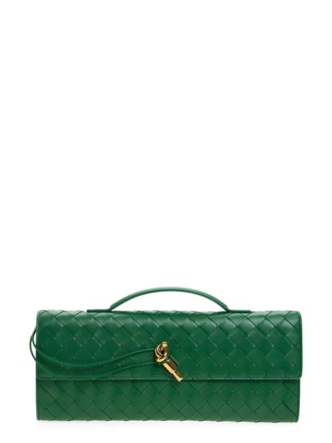 Bottega Veneta Bottega Veneta Long Andiamo Intrecciato Clutch Bag in 3195 Jungle-Muse Brass at Nordstrom