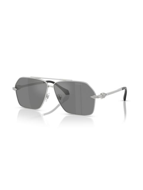 VERSACE Versace Grey Silver Mirror Navigator Men's Sunglasses VE2284 10006G 63