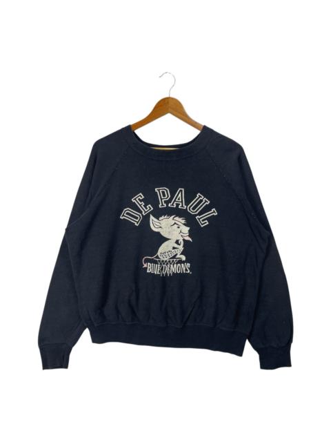 Other Designers Vintage De Paul Blue Demons University Pullover Sweatshirt