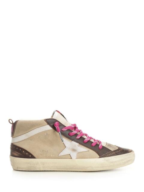 Golden Goose Golden Goose Women "Mid Star" Sneaker In Suede And Pink Laces