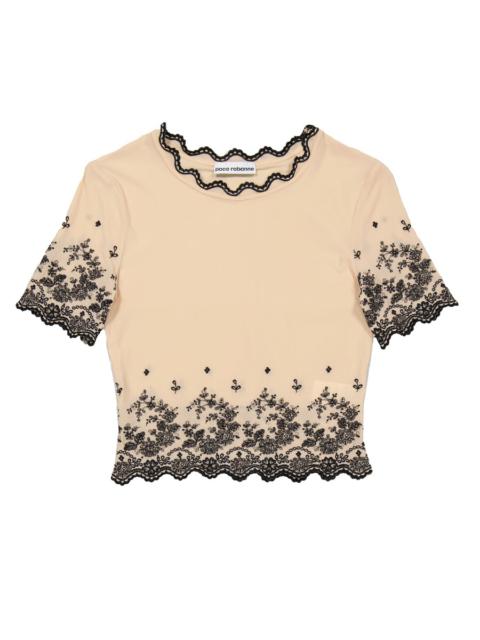 Rabanne Ladies Nude Floral Embroidered Blouse, Brand Size 36 (US Size 4)