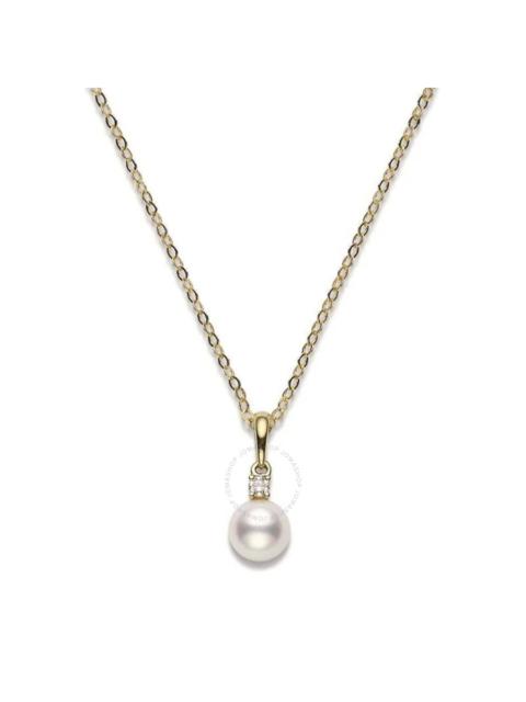 MIKIMOTO Mikimoto 7.5-8mm Akoya Cultured Pearl 0.10ct of Diamonds 18K Yellow Gold - PPS752DK