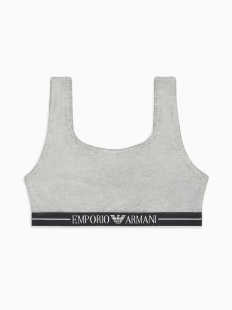 EMPORIO ARMANI ASV ORGANIC-COTTON BRALETTE WITH LOGO UNDERBAND