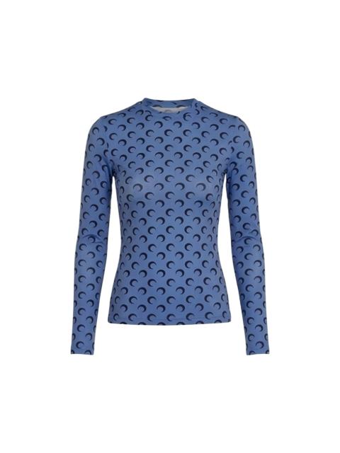 Marine Serre Moon printed jersey long sleeves crewneck top