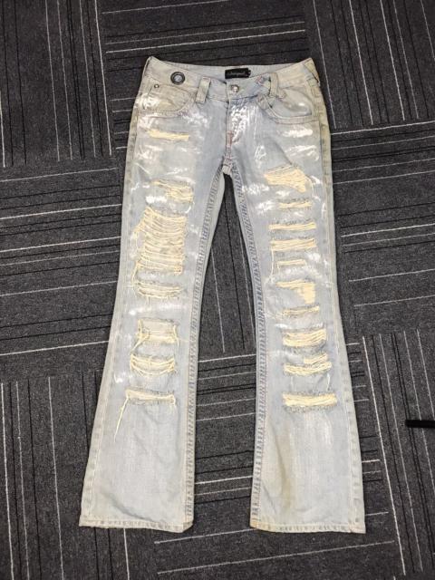 Vanquish punk/goth style bootcut distressed denim jeans