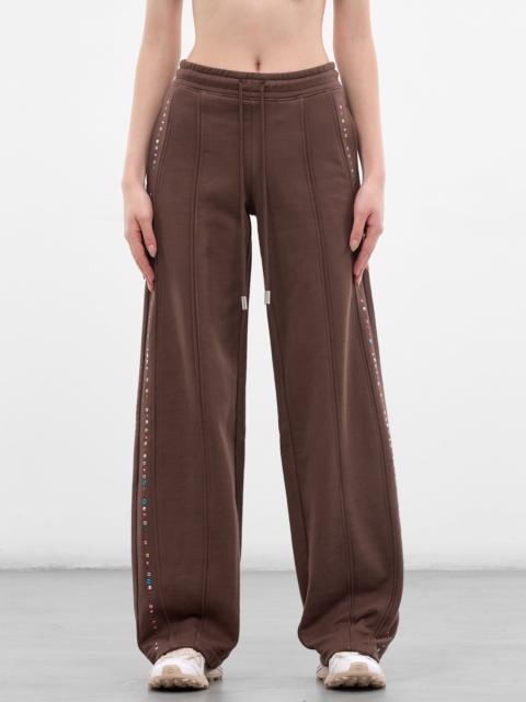 ECKHAUS LATTA Brown Cotton Studded Sweatpants