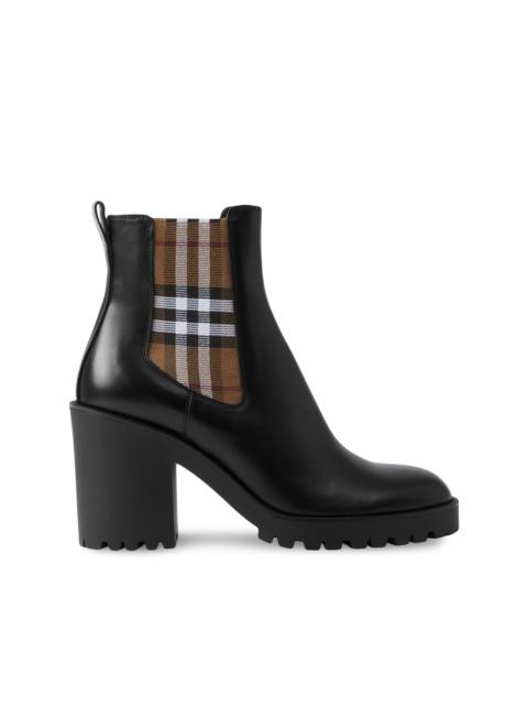 Burberry checkered panel ankle boots